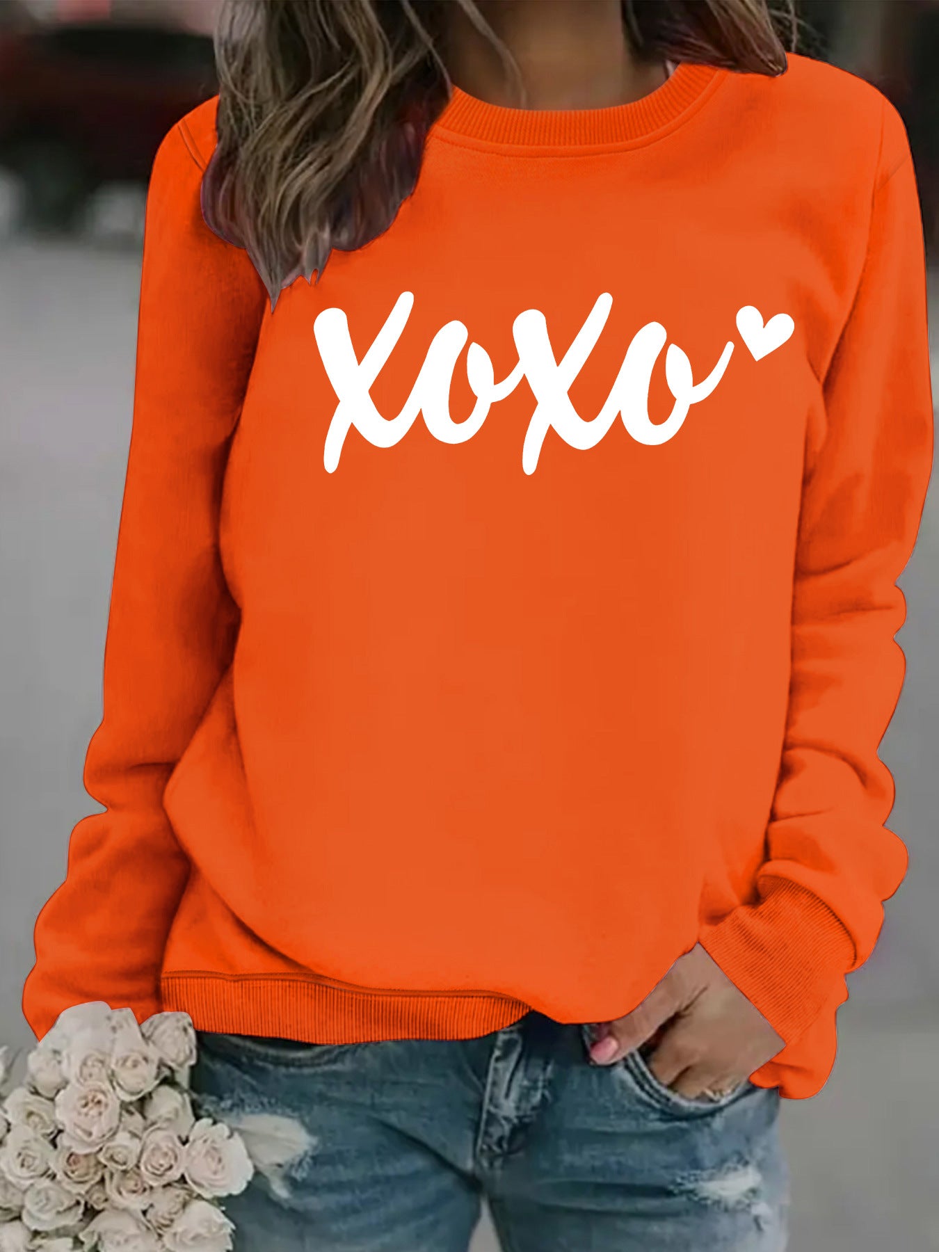 Round neck hoodie for women