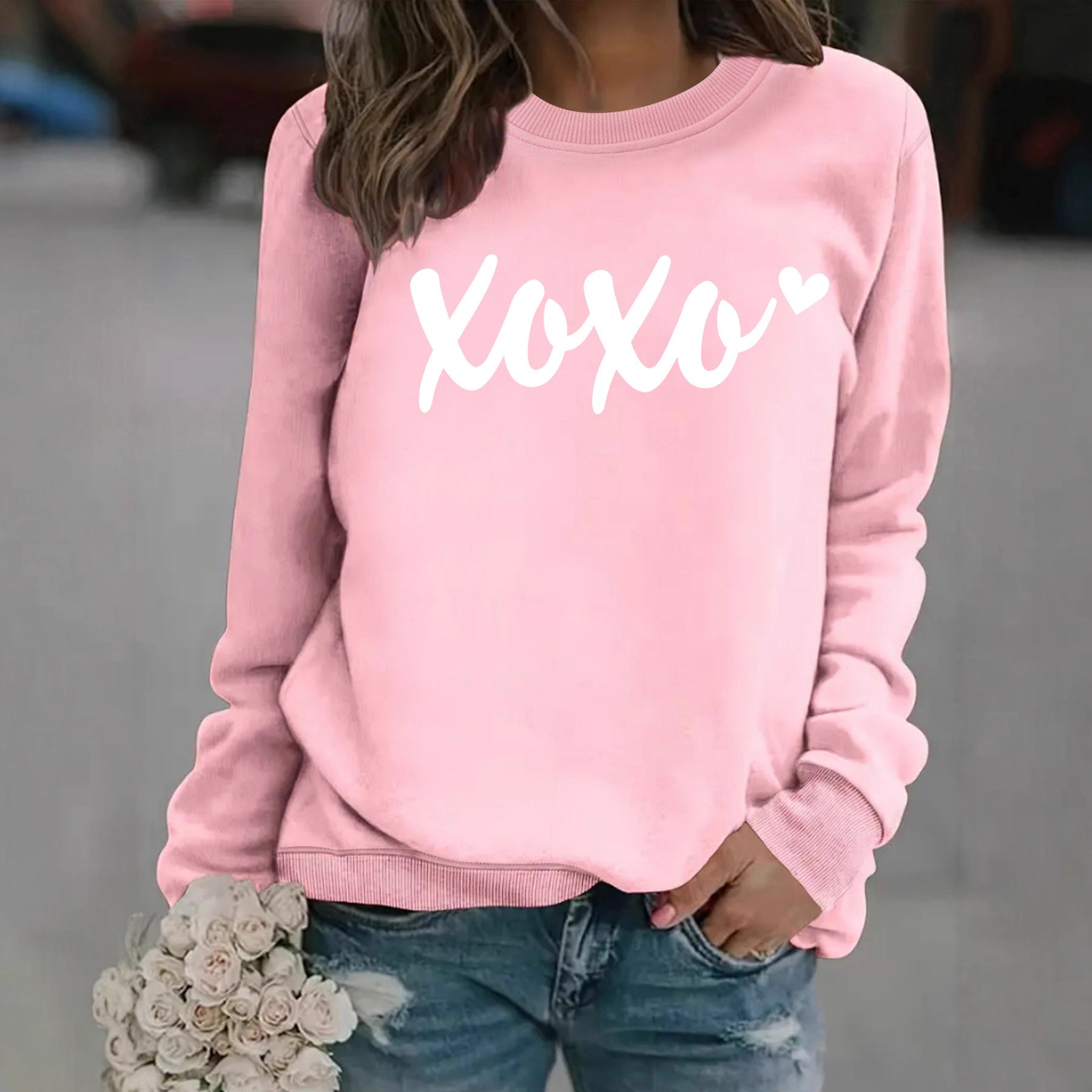 Round neck hoodie for women