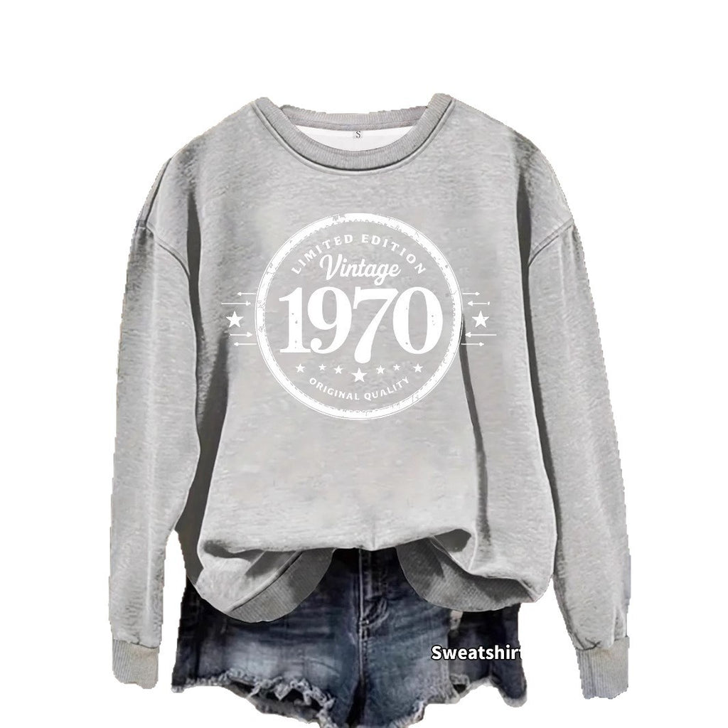 1970 printed hoodie for women