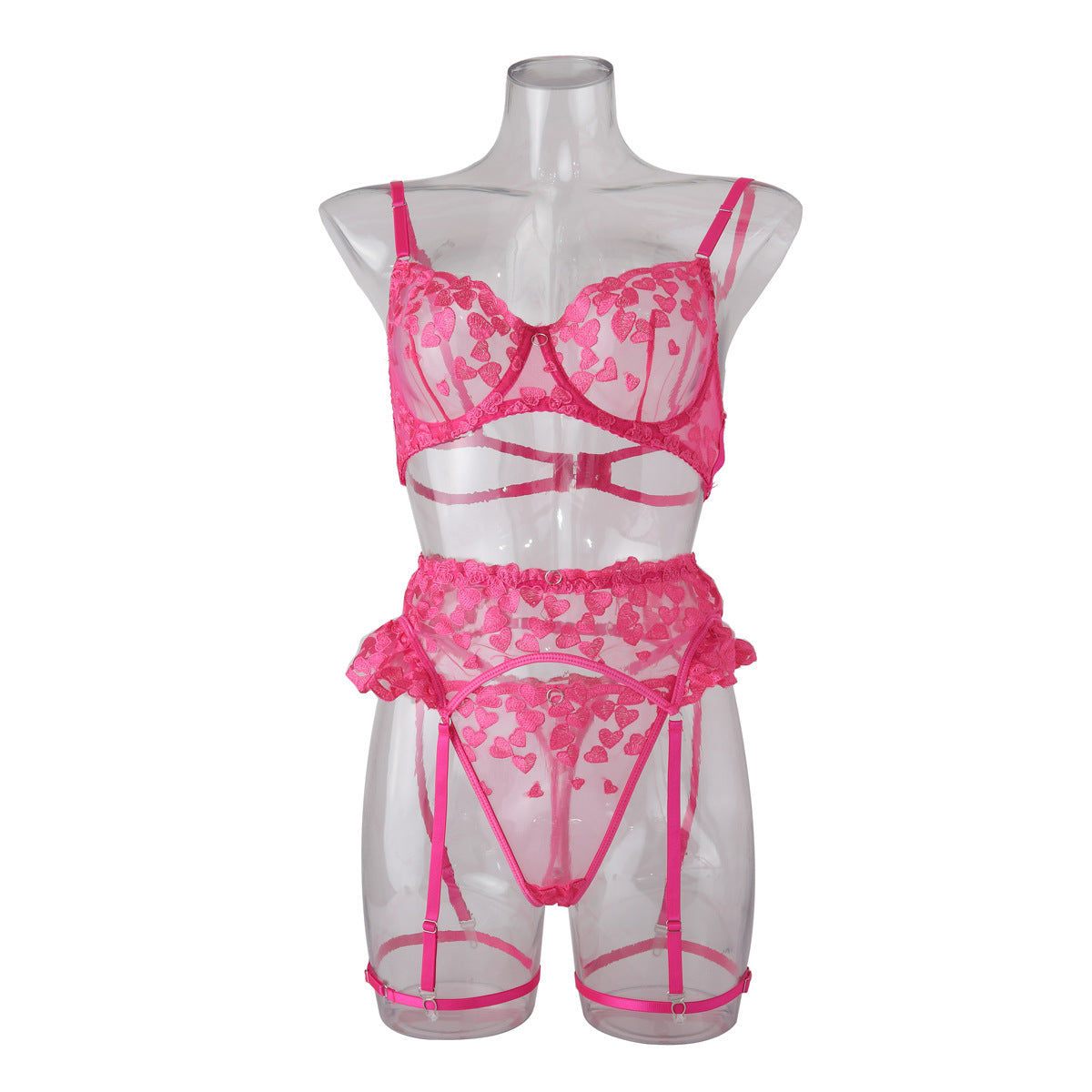 Love Embroidery Splicing Strap Sex Underwear Sex Underwear Set