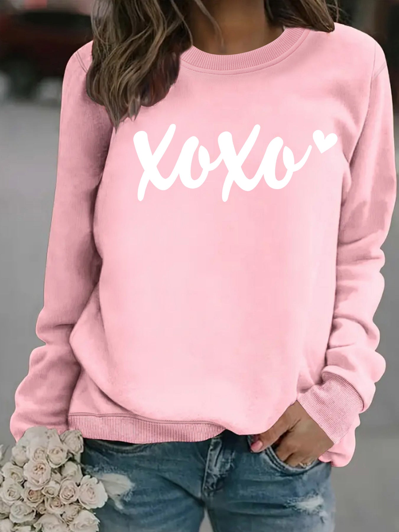 Round neck hoodie for women