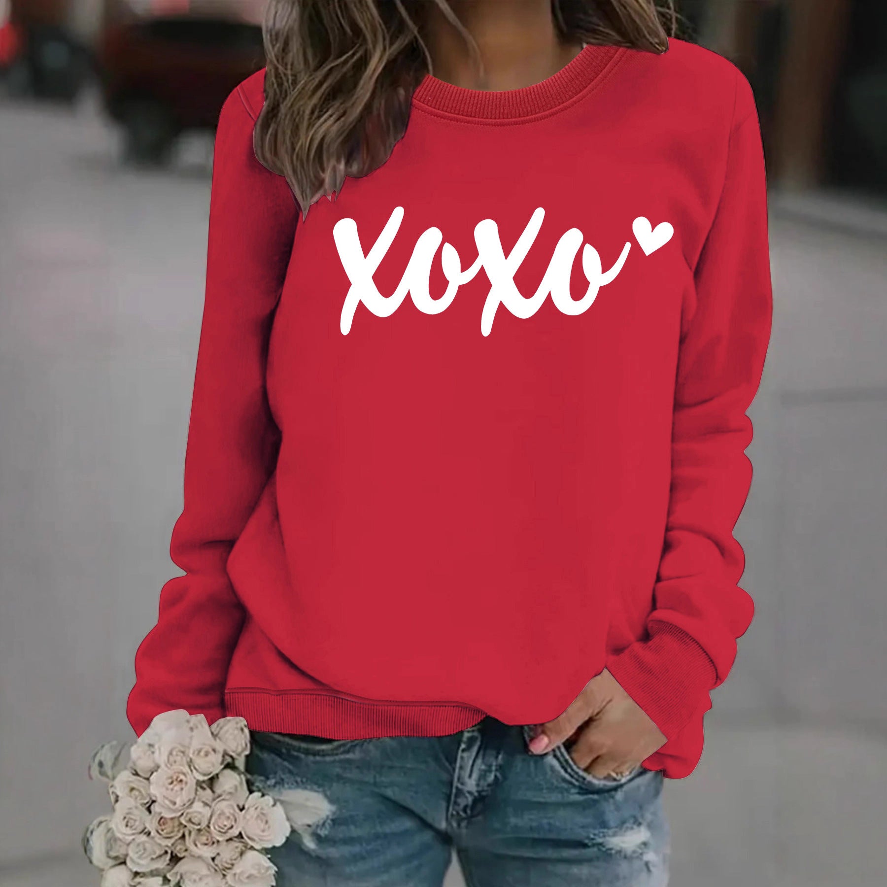 Round neck hoodie for women