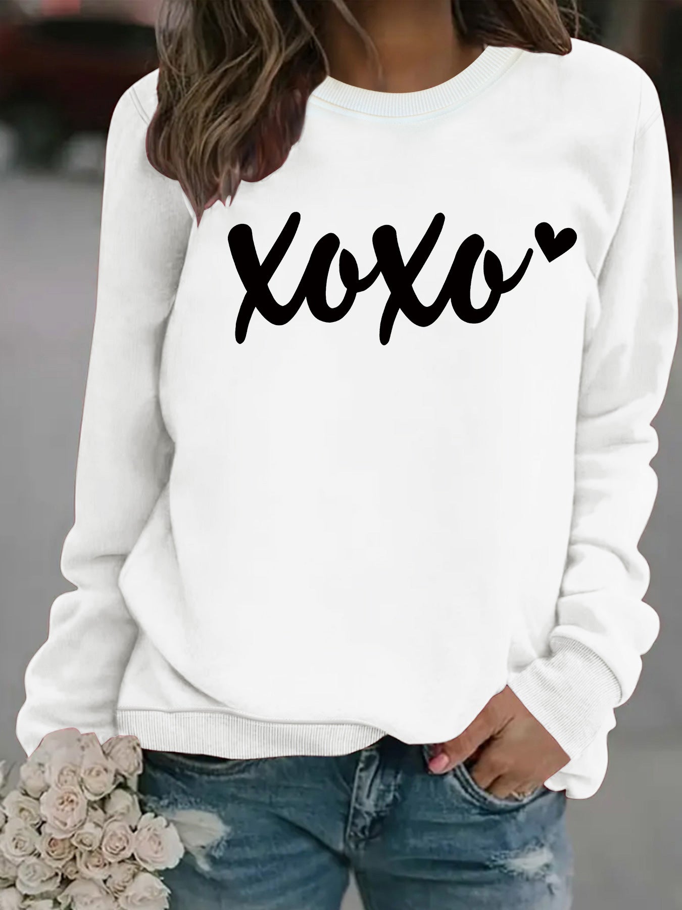Round neck hoodie for women