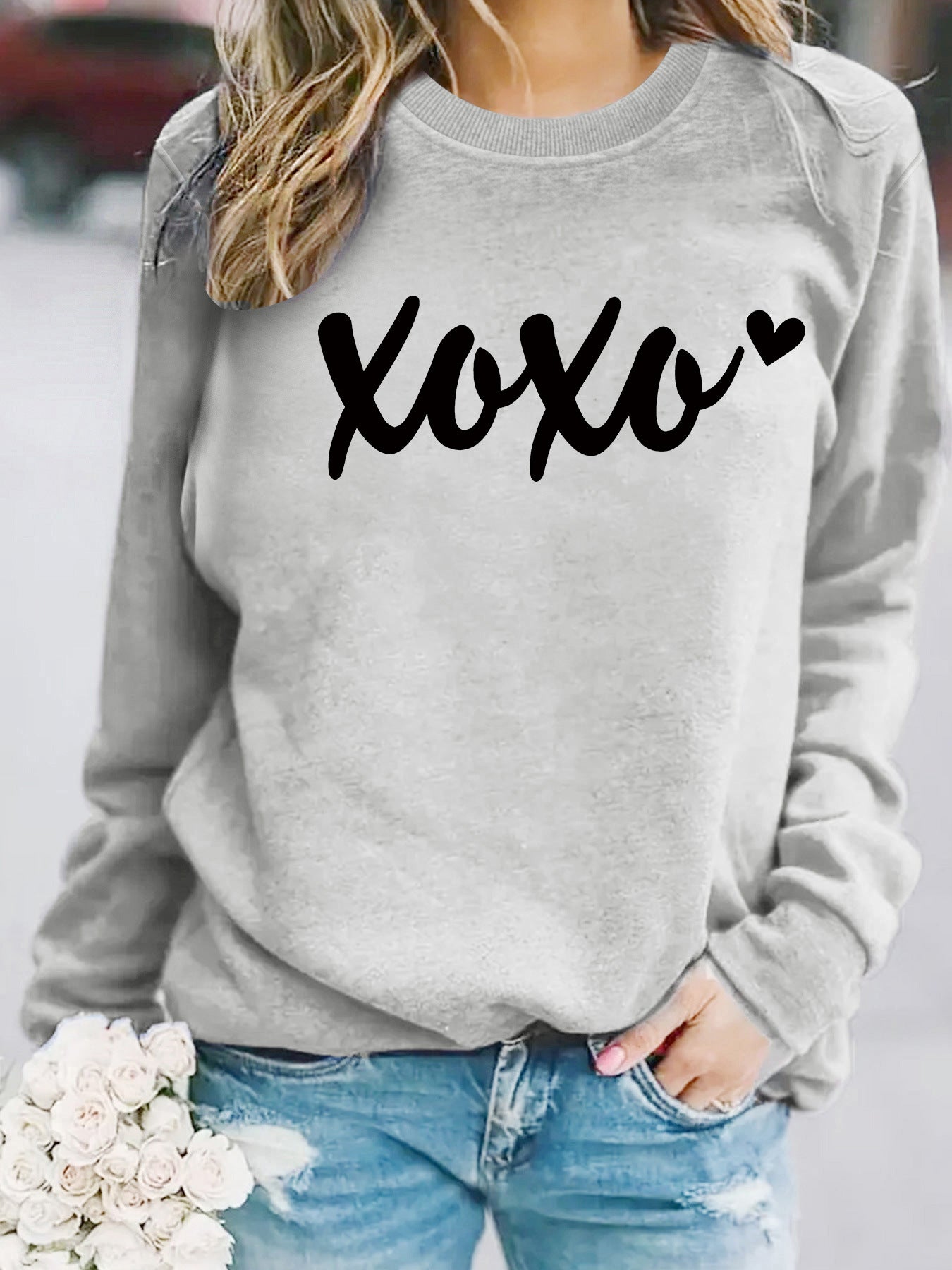 Round neck hoodie for women