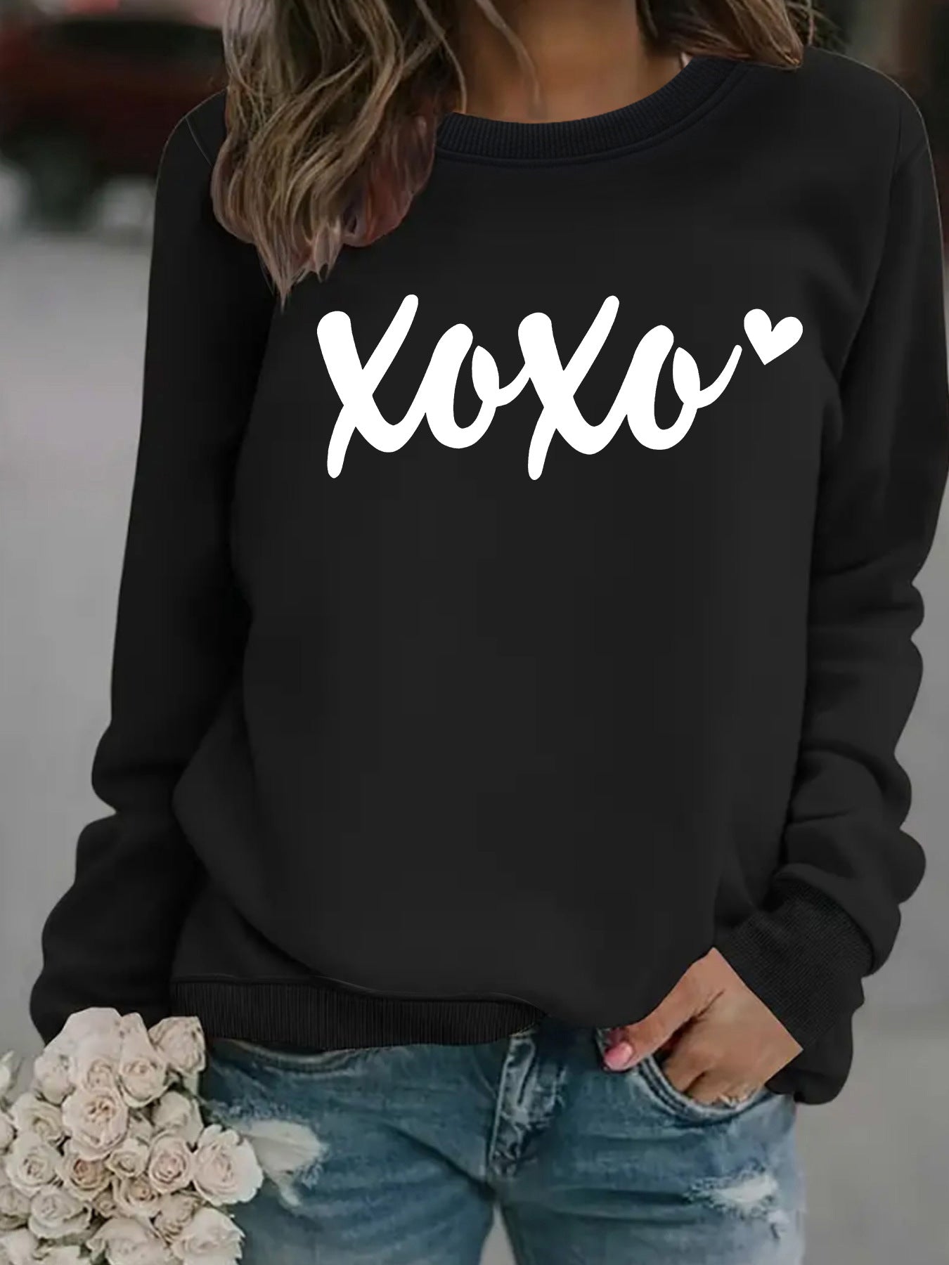 Round neck hoodie for women