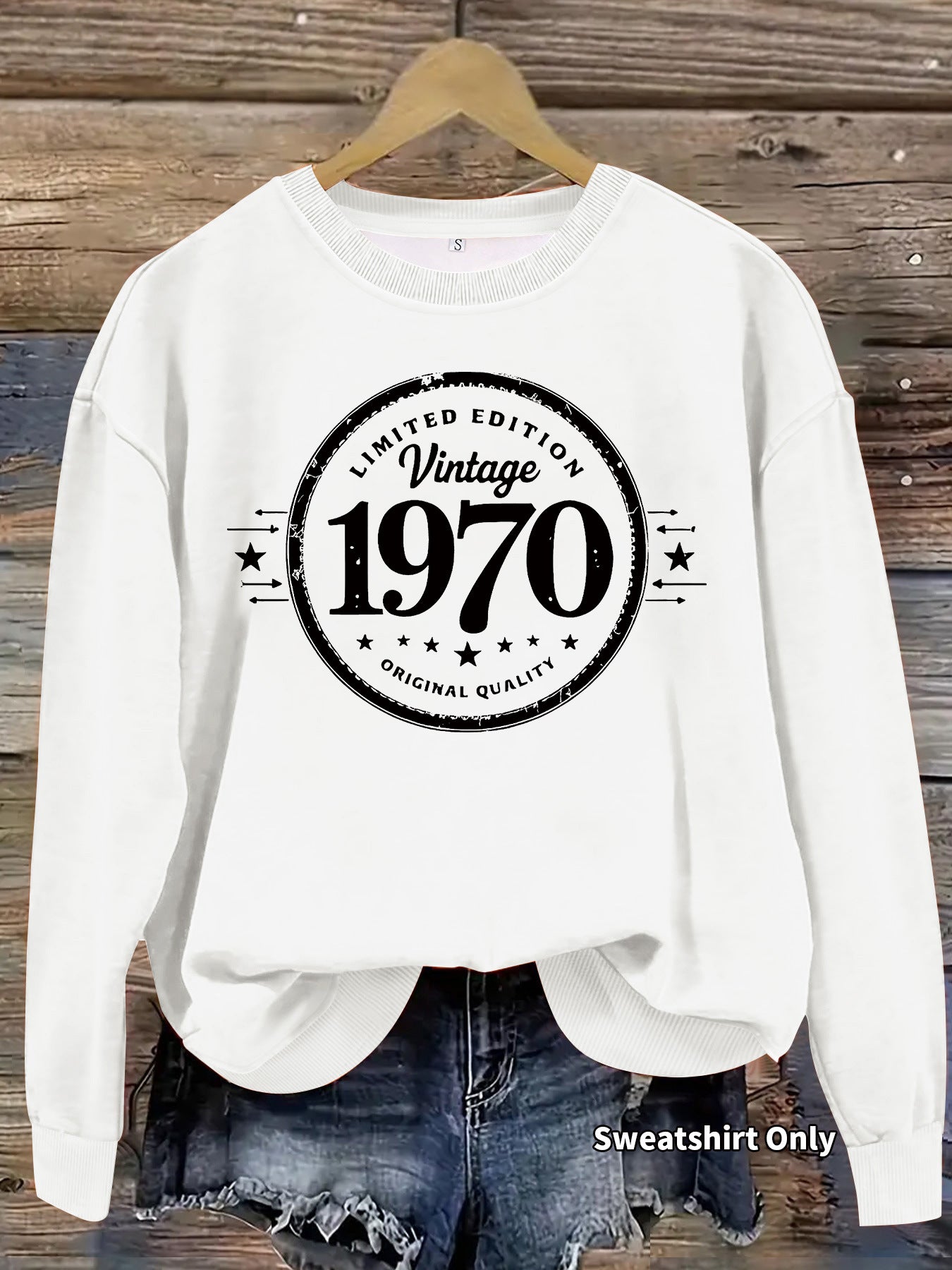1970 printed hoodie for women