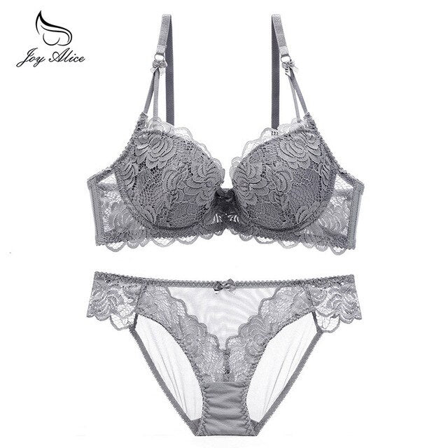 Womens Lace Bra Brief Sets Seamless Push up Bras White Black Sexy Lingerie Gathering france bras Plus size Cup