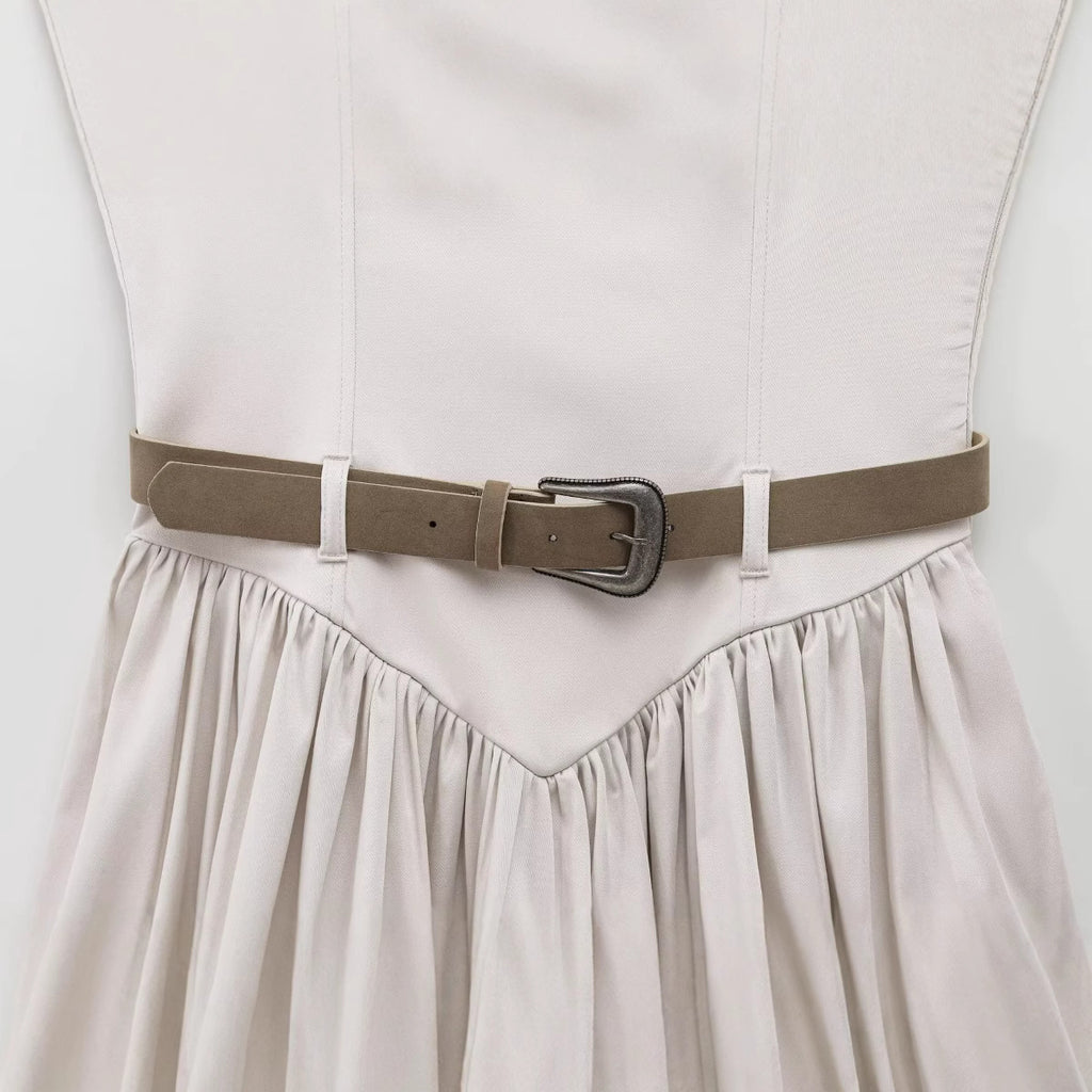 Fashion personality trend belt short dress for women