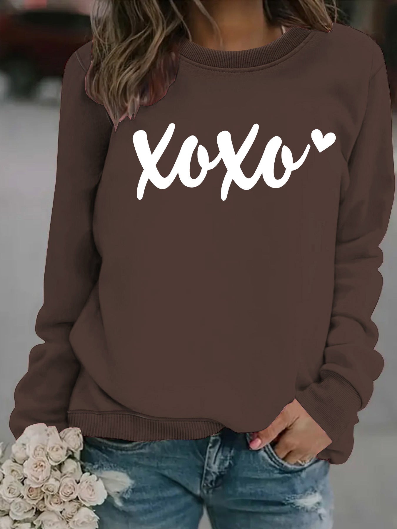Round neck hoodie for women