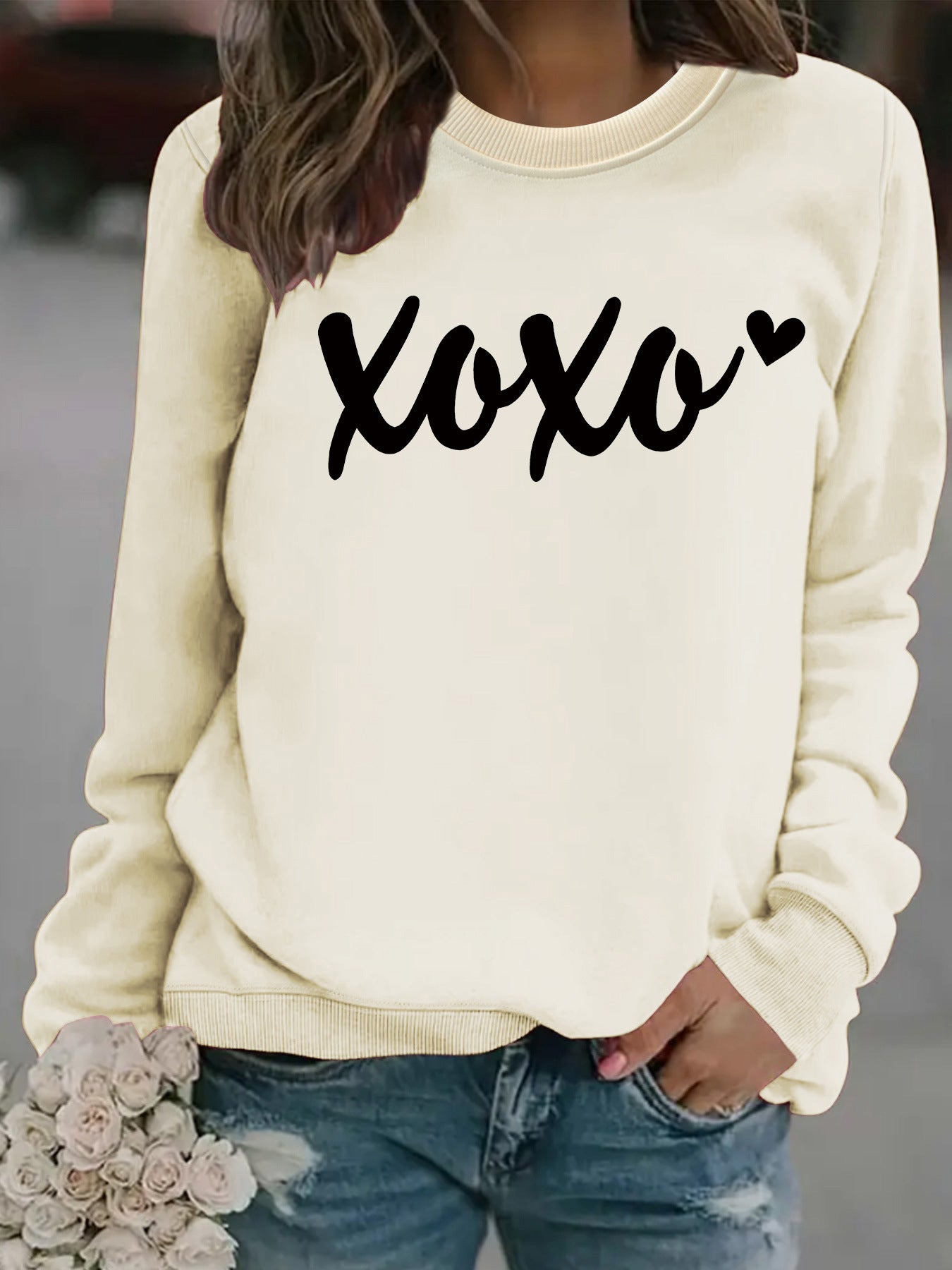 Round neck hoodie for women