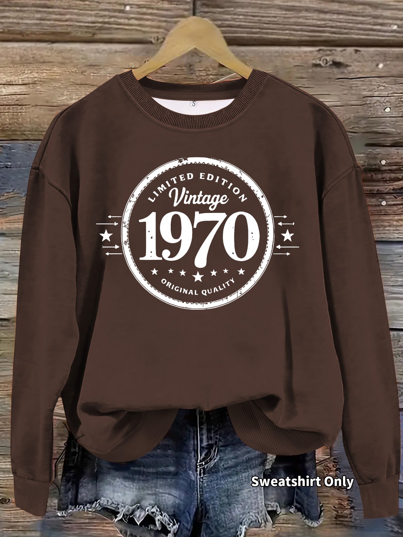 1970 printed hoodie for women