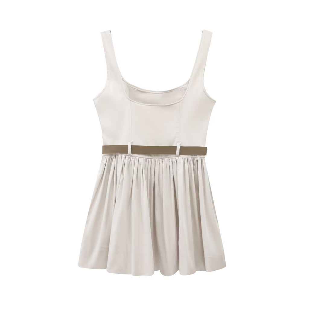 Fashion personality trend belt short dress for women